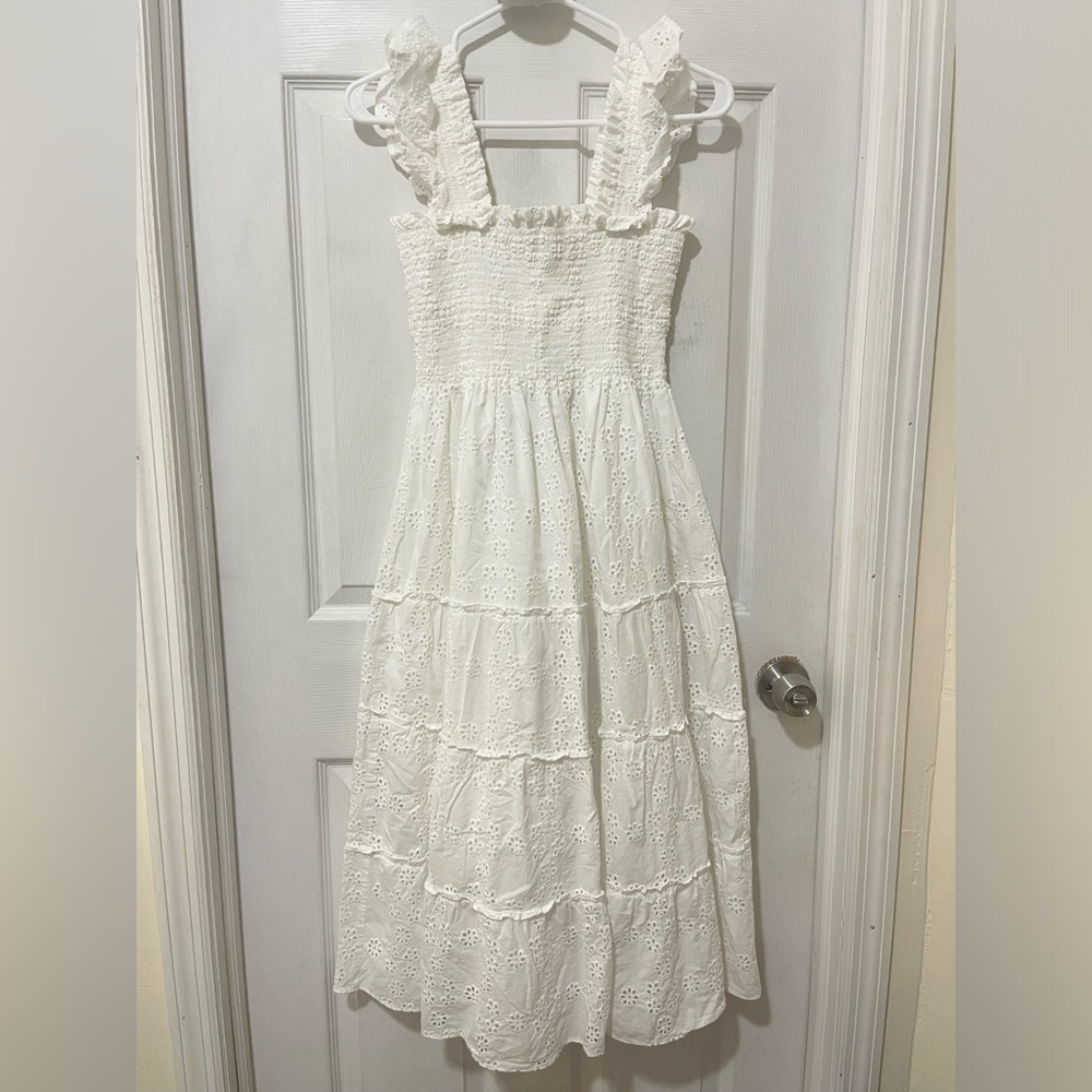 Hill House The Ellie Nap Dress White Eyelet dress Size-S